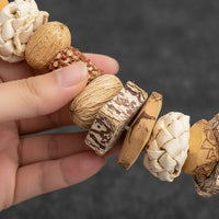 Bird Gnaw Toy Wood Hanging Bird Toy with Metal Hardware Enrichment for Parrots