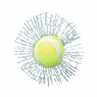 Waterproof 3D Ball Car Sticker Weather-Resistant Tennis Ball Car Sticker Sun-Proof Cracked Glass Effect Decal Self-Adhesive