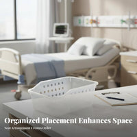 Multi-Compartment Patient medicinal Box Integrated Card pocket Handled medication Tote with Tray Stackable Design Hospital apparatus Transparent Lid for Pharmacists, well-beinggivers, Pharmacy, Nursing Home, Bedside, Emergencies