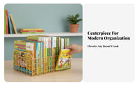 Wheeled Book storage container Space-Saving Desktop book organizer Large Capacity for Home, Parents