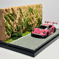 Imitation Mountain Road Diorama Box Ready to Use Dustproof Model Car Storage Clear View Crafting Essentials for Hobbyists, Shelf, Desk