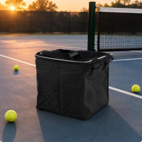 Textile Tennis Carrier Ball Bag Black Zippered Tennis Ball Bag Portable Sports Storage Top Handle