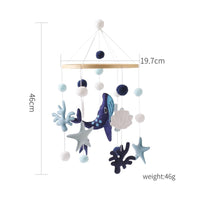Baby Mobile with Felt Ornaments Ocean-Themed Crib Mobile Hanging for Newborns