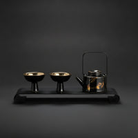 Chinese Tea Set Footed Cups Dark Tea Set Curved Spout Ceramic Ware