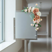 2 Pieces Ceremony Sign Flower Set Reusable Welcome Board Flower Arrangement Elegant Design Welcome Sign Blossom Adornment for Photography