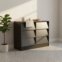 6 Drawer Dresser Space Saving Wooden Chest of Drawers Easy Assembly Wooden Dresser for Bedroom, Living Room
