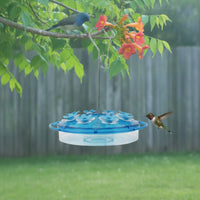 Leak-Resistant Hanging Bird Feeder Round Feeder with Ports Clear Translucent for Nature Lovers, Garden, Patio, Balcony