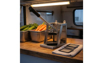 Interchangeable Blades Mesh Blade Cutter Angled Lever Handle Wall-Mounted Vegetable Strip Cutter