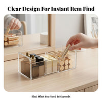 Multi-Compartment Stackable Cosmetic Drawer Set Space Saving Stackable Cosmetics Drawer Large Capacity Vanity Organizer particle-proofproof for Women, Office Workers, Students, Desktop, vanity table, Dorm Room, Bathroom