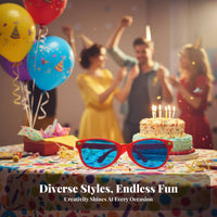 Oversized Design Giant Shaped Spectacles Exaggerated aesthetic and design comic Glasses Vividly Coloredly Colored Novelty lenswear Lightweight for entertainers, Cosplayers, Teenagers, Parties, Stage Performances, Photo Booths, Festivals