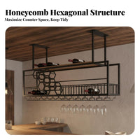 Ceiling Mounted Beverage Rack Space Saving Design Ceiling Beverage Rack Large Capacity Industrial Bar Bottle Shelf for Restaurant Owners, Dining Room