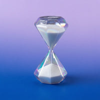 Glass Hourglass Iridescent Faceted Sand Timer Decorative for Office, Minimalists