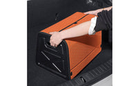 Foldable Trunk Storage Box Dustproof Car Boot Organizer Box Portable Handle Leather Trunk Storage Bin