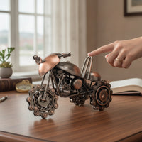 Metal Motorcycle Figurine Vintage Metal Motorcycle Model Retro Decor for Collectors, Desk, Bookshelf, Office