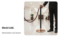 Rope Stanchion Luxurious Appearance Crown Top Queue Barrier Stable Heavy-Duty Base Stanchion Post for Venue Managers, Hotels, Shopping Malls