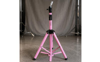 Telescoping Pole Hairpiece Tripod Stand Foot Pedal Adjustable Hairpiece Tripod Foldable Mannequin Head Stand Black Hardware