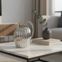 Mirror Finish Water Jug Ribbed Stainless Steel Pitcher Nordic Style Beverage Carafe for Kitchen