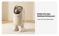 Rounded Feet Capsule Trash Can Glossy Flip-Top Trash Can Smooth Flip-Top Garbage Bin Tall