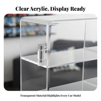 High Clarity Toy Car Display Case Space Saving Model Car Storage Shelf Sturdy Construction for Hobbyists, Desktop