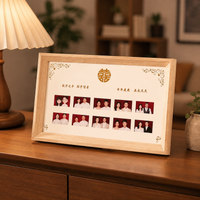 Wooden Photo Stand 2 Inches Holds 10 Photos Wedding Anniversary Photo Frame Tabletop Stylish