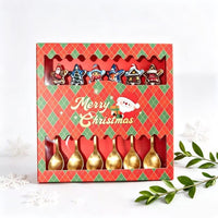 Christmas Stainless Steel Spoon and Fork Gift Set with Star Design