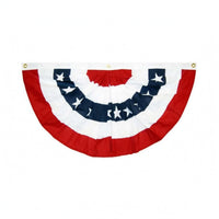 Half Round Fan Banner Outdoor Decoration Patriotic Fan Banner Easy to Hang Home Decor for Yard