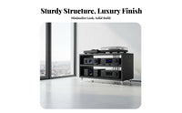 Stainless Steel Pillars Vibration Isolation Audio Rack Heavy Duty AV Component Stand Easy Assembly High-Fidelity Equipment Stand Modular Design for Audiophiles, Listening Room