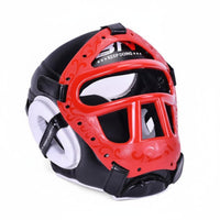 Taekwondo Headgear with Face Guard Wide Field of Vision Boxing Sparring Helmet