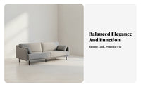 Nordic design3Seater textile Sofa Small Space suitable Upholstered Multi-Seater Couch Minimalist design living Room Seating Latex Filling for Apartment Dwellers, Guesthouse Owners, property owners, Lounge Area, Office, Bedroom