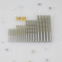 20 Pieces Diamond Burr Tool 1mm, 1.5mm, 2mm, 2.5mm Shank Diamond Coated Burr Tool High Hardness Rotary Grinding Bits