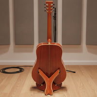 Guitar Stand Triangular Guitar Stand with Wood Grain Space Saving for Bass Instrumentalists, Home Storage, Studio