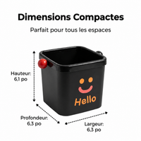 Small Office Trash Can with Pressure Ring, Compact Square Paper Bin 16cm, for Home, Dorm, Office