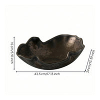 Ceramic Bowl with Metallic-Look Finish Sculptural for Interior Designers