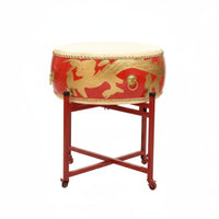 Flat Drum, Cowhide, Chinese Red, Yang Wood, For Dance, Teaching, Event, Percussion