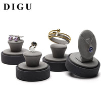 Digu New Glass Dustproof Jewelry Display Base for Rings, Pendants, Earrings, Bracelets, Window Display Props
