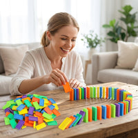 Dominos Set for Kids, Educational Toy for Competition, Patience Training, Primary School Student Birthday Gift, ABS Plastic Odorless
