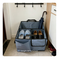 With Cooler Collapsible Car Trunk Organizer Adjustable Compartments Car Boot Organiser Large Capacity Multi-Compartment Trunk Storage Bag Sturdy Handles for Grocery Shopping, Road Trips, Camping, Picnics