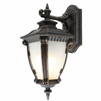 Outdoor Wall Lamp Ornate Backplate Metal Wall Lantern Standard Medium Screw Base Bulb Compatible Porch Light