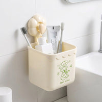 Bathroom Organizer Wall Storage, No-Drill Bathroom Shelf Basket, Modern Minimalist Wall Box for Pull-Out Tissues, Multifunctional with Print