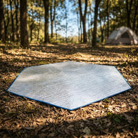 Camping Mat and Sleeping Mat for Tents, Hexagonal Floor Mat with Stakes and Storage Bag, Heavy Duty Ground Sheet, Waterproof Awning Carpet