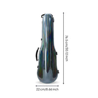 4/4 Violin Case Soft Velvet Lining Carbon Fiber Violin Case 2 Bow Holders Musical Instrument Accessory for Students, Professionals, Storage