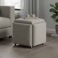 5 Pieces Stackable Nesting Stool Set Multifunctional Stackable Cube Stool Set 5 in 1 Nesting Ottoman Sturdy Frame for Apartment