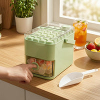 28-Cell Ice Tray Bin Set Single-Layer Ice Storage Box Viewing Window PP Material