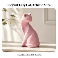Tabletop Minimalist Cat Figurine Decorative Seated Cat Ornament Modern