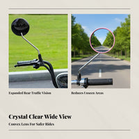Wide Angle Side Mirror, Universal 8mm Round Mirror, Compatible with Yadea, Aima, Tailg, Bike