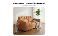 Space-Saving Sleeper Sofa Steel Frame Pull-out Sofa Bed Adjustable Backrest Pull out Couch Bed for Guests, Small Areas, Office, Apartment