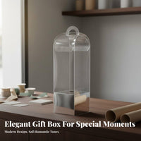 Easy Carry Handle Single Bloom Box Elegant Design Single Flower Gift Box Reusable for Florists, Mother's Day, Anniversary, Birthday