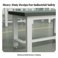 Heavy Duty Workbench High Load Capacity Anti Work Table Sturdy Construction Industrial Repair Bench for Technicians, Repair Specialist S, Basement