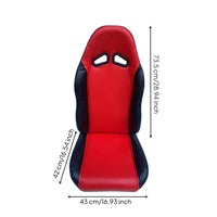 Go-karting Seat with Slide Rail Solid Cushion with Backrest Adjustable Bucket Seat for DIY Builders, Hobbyists