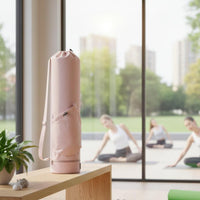 Exercise Mat Bag Textile Workout Mat Holder Bag Drawstring Closure Fitness Accessory for Yogis, Women, Travel Pilates